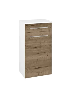 Akce Nízká skříňka DOS SNDZ 50 - N01 Bílá lesk / Úchytka T04 / D21 Tobacco / Pravé