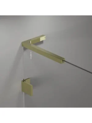 Akce MEXEN/S - Lunar L vanová zástěna 2-křídlová levá 80 x 150, transparent, zlatá 897L-080-100-50-00-L