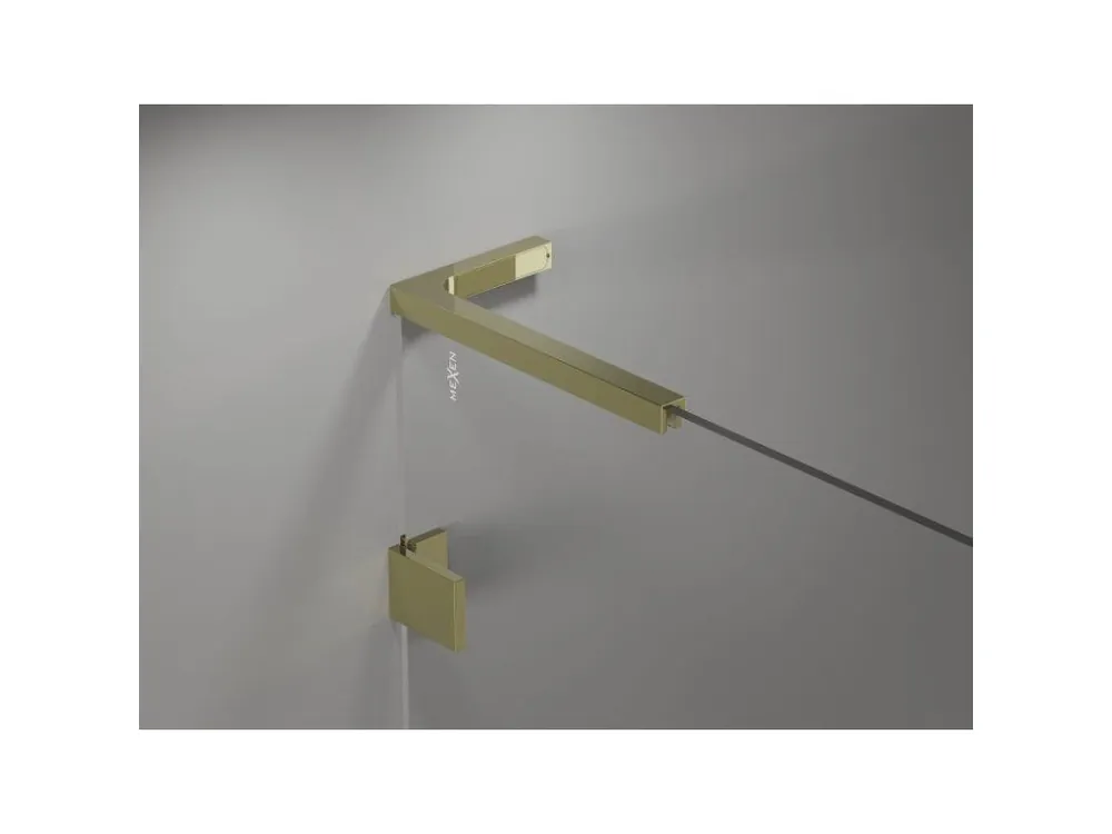 Akce MEXEN/S - Lunar L vanová zástěna 2-křídlová levá 80 x 150, transparent, zlatá 897L-080-100-50-00-L