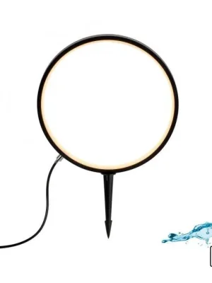 Zlevněný ZIRKULU LED venkovní svítidlo se zápichem průměr 32cm černá IP65 s časovačem do zahrady 3000K - JUST LIGHT