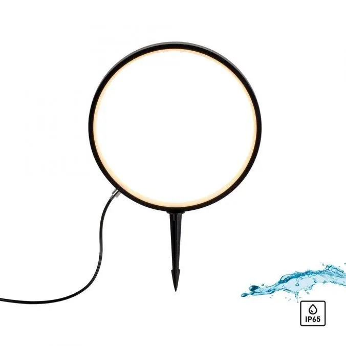 Zlevněný ZIRKULU LED venkovní svítidlo se zápichem průměr 32cm černá IP65 s časovačem do zahrady 3000K - JUST LIGHT