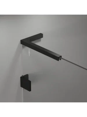 Značkový MEXEN/S - Lunar L vanová zástěna 2-křídlová pravá 100 x 150, transparent, černá 897L-100-100-70-00-P