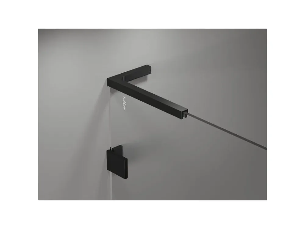 Značkový MEXEN/S - Lunar L vanová zástěna 2-křídlová pravá 100 x 150, transparent, černá 897L-100-100-70-00-P