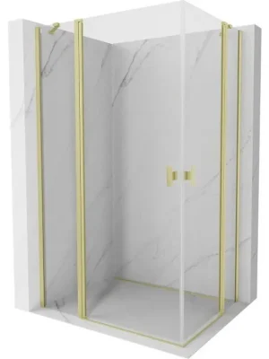 Zlevněný MEXEN/S - Mist Duo sprchový kout dveře křídlové 115 x 90, transparent, zlato kartáčovaná 8A4-115-090-55-00