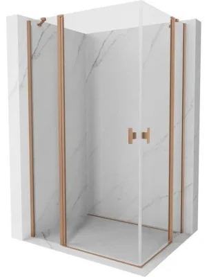 Zlevněný MEXEN/S - Mist Duo sprchový kout dveře křídlové 120 x 70, transparent, měď kartáčovaná 8A4-120-070-65-00