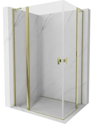 Zlevněný MEXEN/S - Mist L Duo sprchový kout dveře křídlové 105 x 100, transparent, zlato 8A4L-105-100-50-00