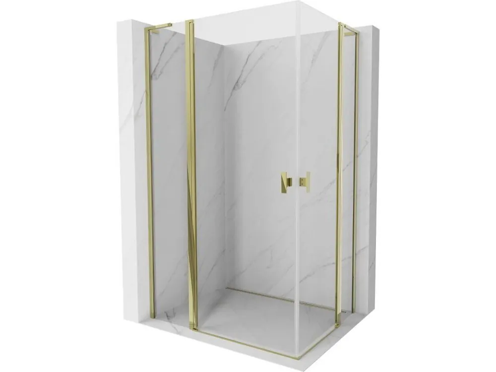 Zlevněný MEXEN/S - Mist L Duo sprchový kout dveře křídlové 105 x 100, transparent, zlato 8A4L-105-100-50-00