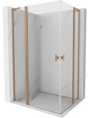 Akce MEXEN/S - Mist L Duo sprchový kout dveře křídlové 120 x 90, transparent, měď kartáčovaná 8A4L-120-090-65-00