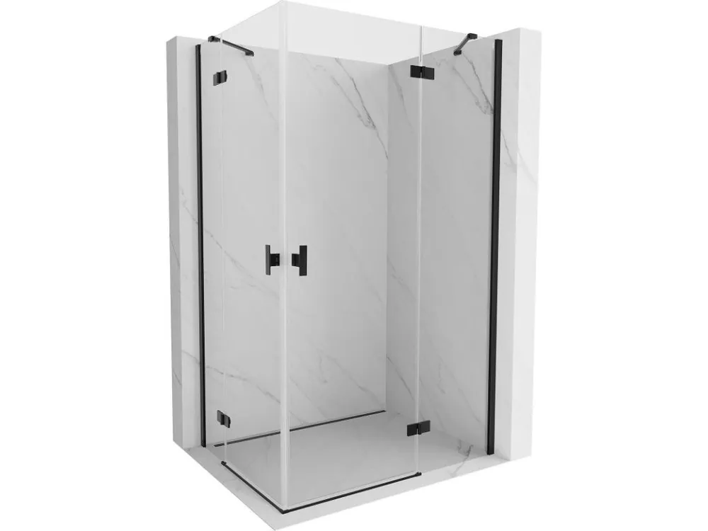 Zlevněný MEXEN/S - Mist H Duo sprchový kout dveře křídlové 90 x 105, transparent, černá 8A5-090L-105P-70-00