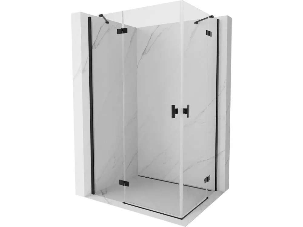 Značkový MEXEN/S - Mist H Duo sprchový kout dveře křídlové 115 x 85, transparent, černá 8A5-115L-085P-70-00