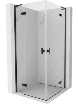 Značkový MEXEN/S - Mist-H L Duo sprchový kout dveře křídlové 70 x 70, transparent, černá 8A5L-070L-070P-70-00