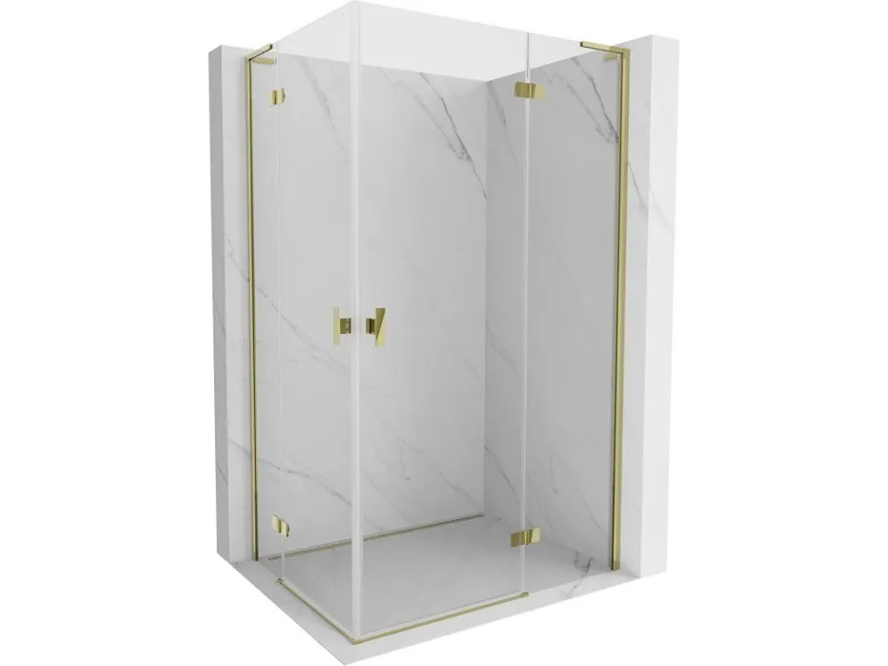 Akce MEXEN/S - Mist-H L Duo sprchový kout dveře křídlové 80 x 90, transparent, zlato 8A5L-080L-090P-50-00