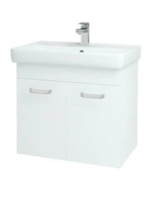 Zlevněný Koupelnová skříňka Q DVEŘOVÉ SZD2 70 - N01 Bílá lesk / Úchytka T01 / L01 Bílá vysoký lesk