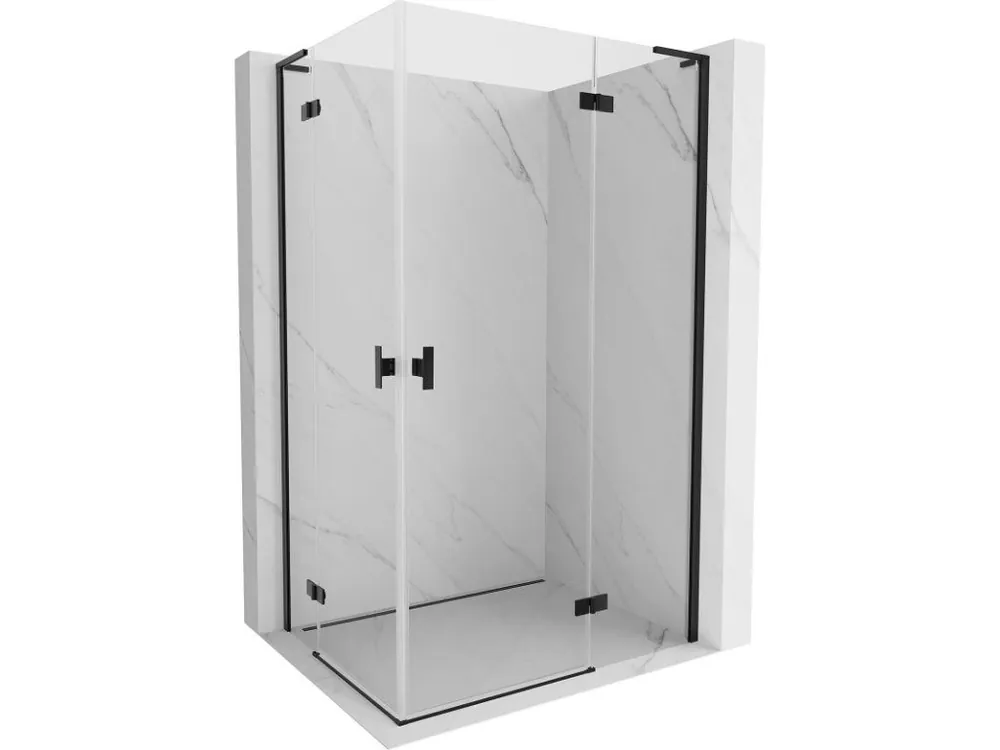 Zlevněný MEXEN/S - Mist-H L Duo sprchový kout dveře křídlové 110 x 115, transparent, černá 8A5L-110L-115P-70-00