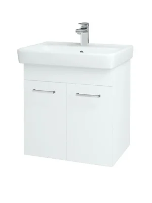 Akční Cena Koupelnová skříňka Q DVEŘOVÉ SZD2 60 - N01 Bílá lesk / Úchytka T04 / L01 Bílá vysoký lesk