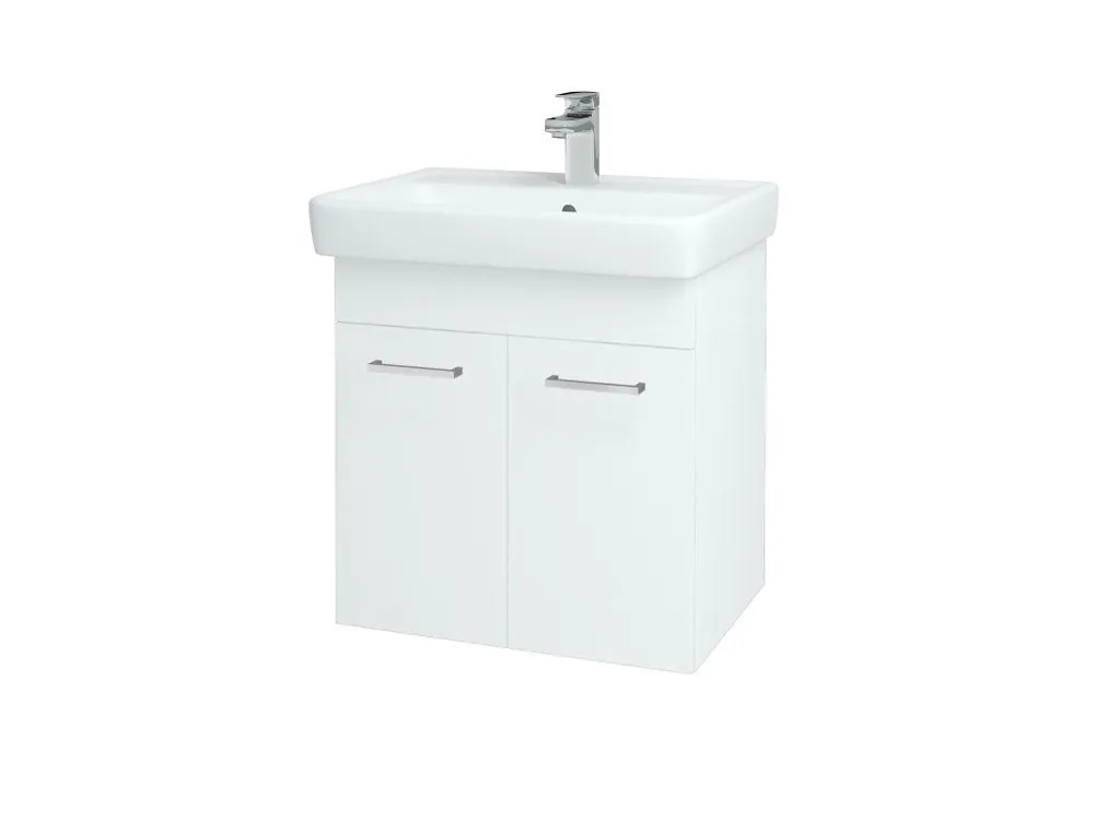 Akční Cena Koupelnová skříňka Q DVEŘOVÉ SZD2 60 - N01 Bílá lesk / Úchytka T04 / L01 Bílá vysoký lesk