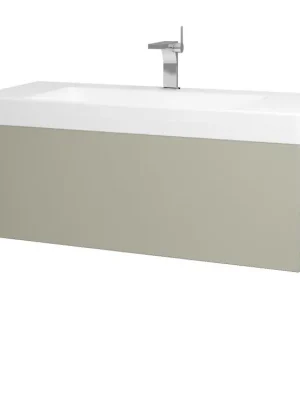 Značkový Koupelnová skříňka VARIANTE SZZ 105 pro umyvadlo Laufen Pro S - N01 Bílá lesk / L04 Béžová vysoký lesk