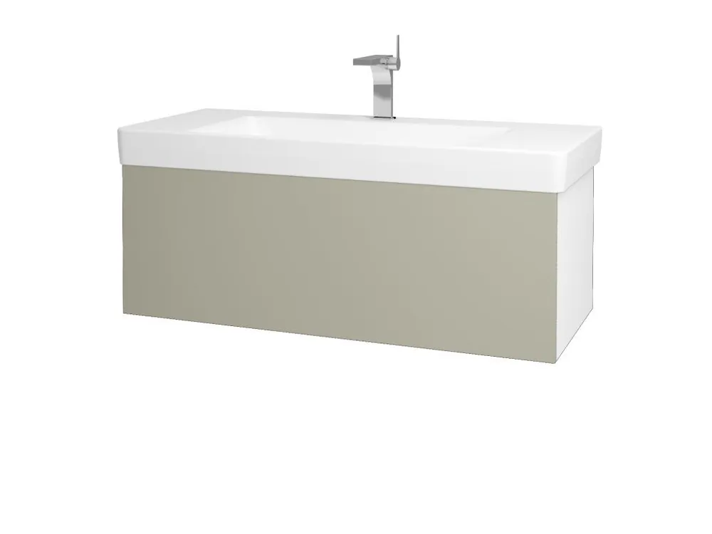 Značkový Koupelnová skříňka VARIANTE SZZ 105 pro umyvadlo Laufen Pro S - N01 Bílá lesk / L04 Béžová vysoký lesk