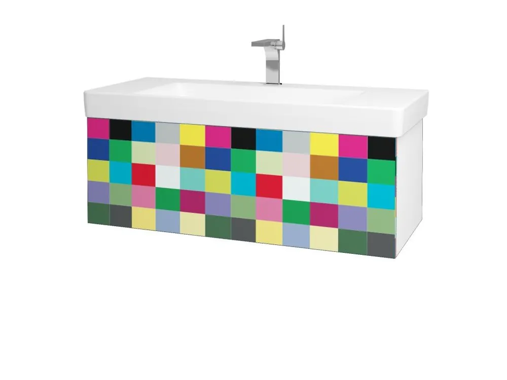 Značkový Koupelnová skříňka VARIANTE SZZ 105 pro umyvadlo Laufen Pro S - N01 Bílá lesk / IND Individual