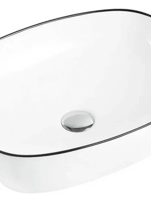 Vrácení Zdarma MEXEN - LITA umyvadlo na desku 49x37 cm bílá/ černá 22124907