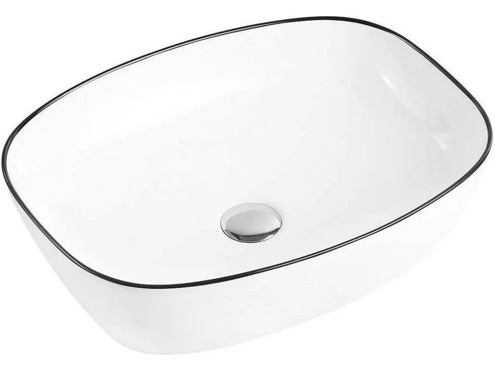 Vrácení Zdarma MEXEN - LITA umyvadlo na desku 49x37 cm bílá/ černá 22124907