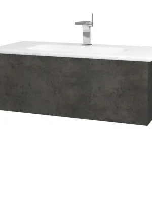 Akce Koupelnová skříňka VARIANTE SZZ 100 (umyvadlo Euphoria) - D16 Beton tmavý / D16 Beton tmavý