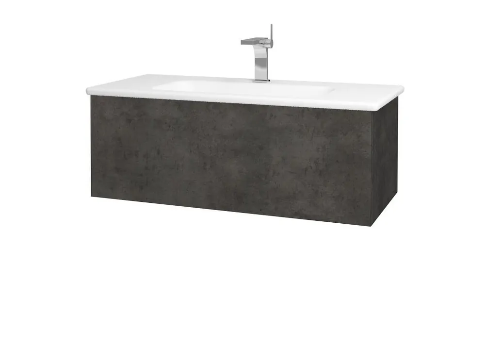 Akce Koupelnová skříňka VARIANTE SZZ 100 (umyvadlo Euphoria) - D16 Beton tmavý / D16 Beton tmavý