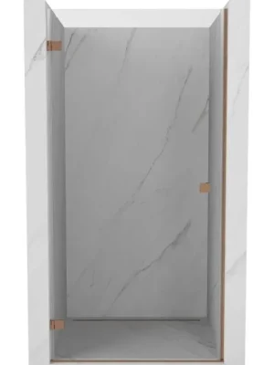 Značkový MEXEN/S - Lunar-B sprchové dveře křídlové levé 85, transparent, měď kartáčovaná 832-085-000-65-00-L