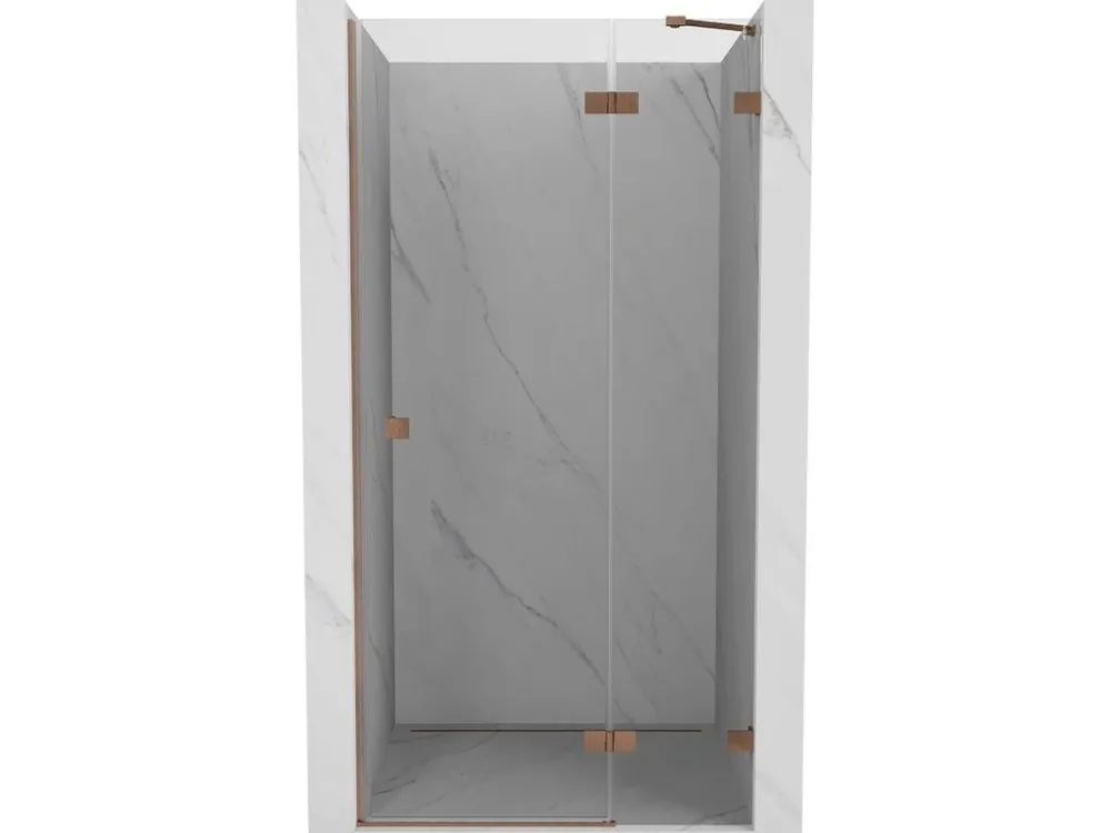 Akční Cena MEXEN/S - Lunar sprchové dveře křídlové pravá 125, transparent, měď kartáčovaná 834-125-000-65-00-P