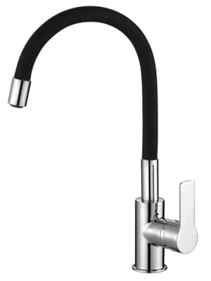 Akce AQUALINE LORE stojánková dřezová baterie, flexibilní ramínko, černá/chrom