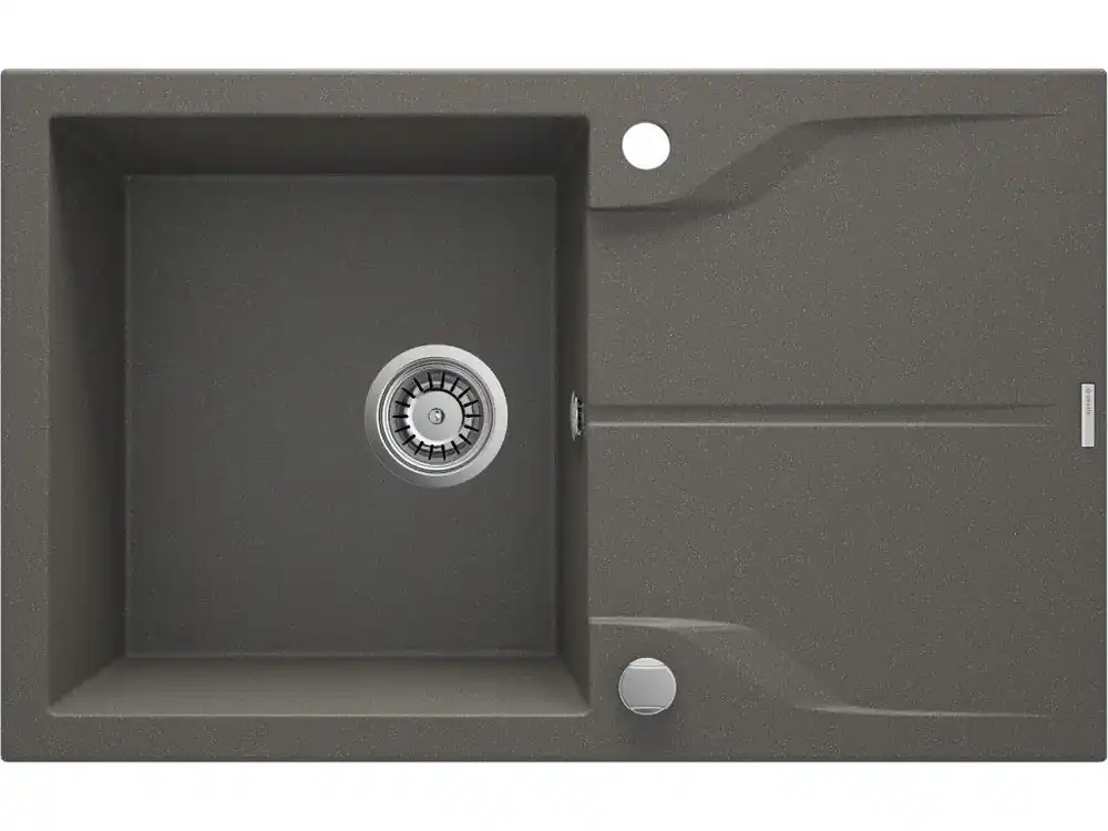 DEANTE - Andante antracit metalic - Granitový dřez s odkapávačem ZQN_T113 Nízká Cena