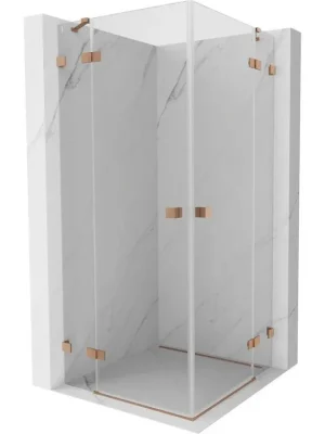 Akční Cena MEXEN/S - Lunar Duo sprchový kout dveře křídlové 110 x 110, transparent, měď kartáčovaná 834-110L-110P-65-00