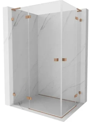 Akce MEXEN/S - Lunar L Duo sprchový kout dveře křídlové 120 x 95, transparent, měď kartáčovaná 834L-120L-095P-65-00