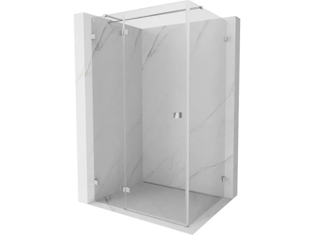 Značkový MEXEN/S - Lunar T sprchový kout dveře křídlové levá 120 x 110, transparent, chrom 834T-120-110-01-00-L