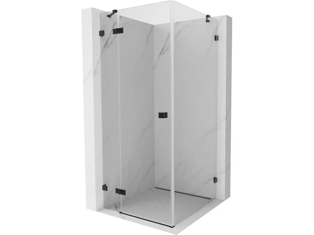 Akční Cena MEXEN/S - Lunar sprchový kout dveře křídlové levá 100 x 100, transparent, černá 834-100-100-70-00-L