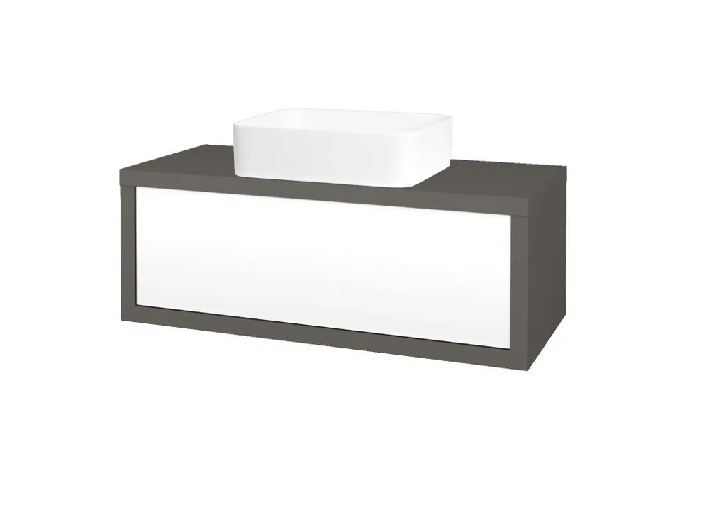 Akční Cena Koupelnová skříňka STORM SZZ 100 (umyvadlo Joy) - N06 Lava / L01 Bílá vysoký lesk