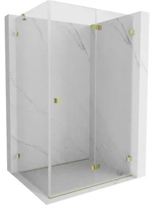 Akce MEXEN/S - Lunar-F sprchový kout skládací dveře pravá 85 x 70, transparent, zlato 836-085-070-50-00-P