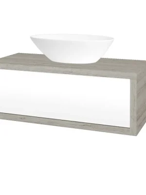 Akční Cena Koupelnová skříňka STORM SZZ 100 (umyvadlo Triumph) - D05 Oregon / L01 Bílá vysoký lesk