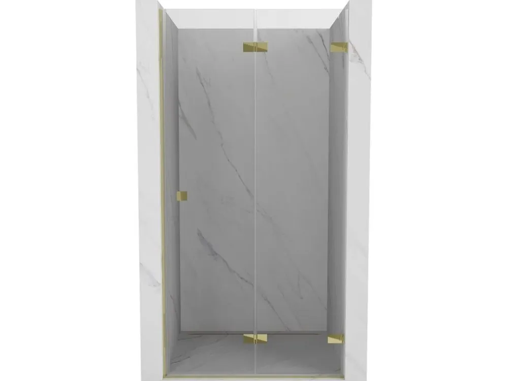 Zlevněný MEXEN/S - Lunar-F skládací sprchové dveře pravé 75, transparent, zlatá 836-075-000-50-00-P