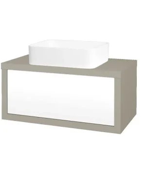 Akční Cena Koupelnová skříňka STORM SZZ 80 (umyvadlo Joy) - L04 Béžová vysoký lesk / L01 Bílá vysoký lesk