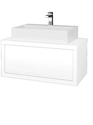 Zlevněný Koupelnová skříňka STORM SZZ 80 (umyvadlo Kube) - M01 Bílá mat / L01 Bílá vysoký lesk
