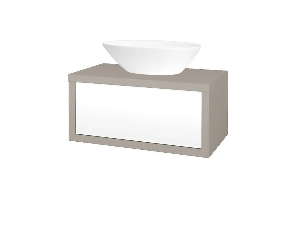 Zlevněný Koupelnová skříňka STORM SZZ 80 (umyvadlo Triumph) - N07 Stone / L01 Bílá vysoký lesk