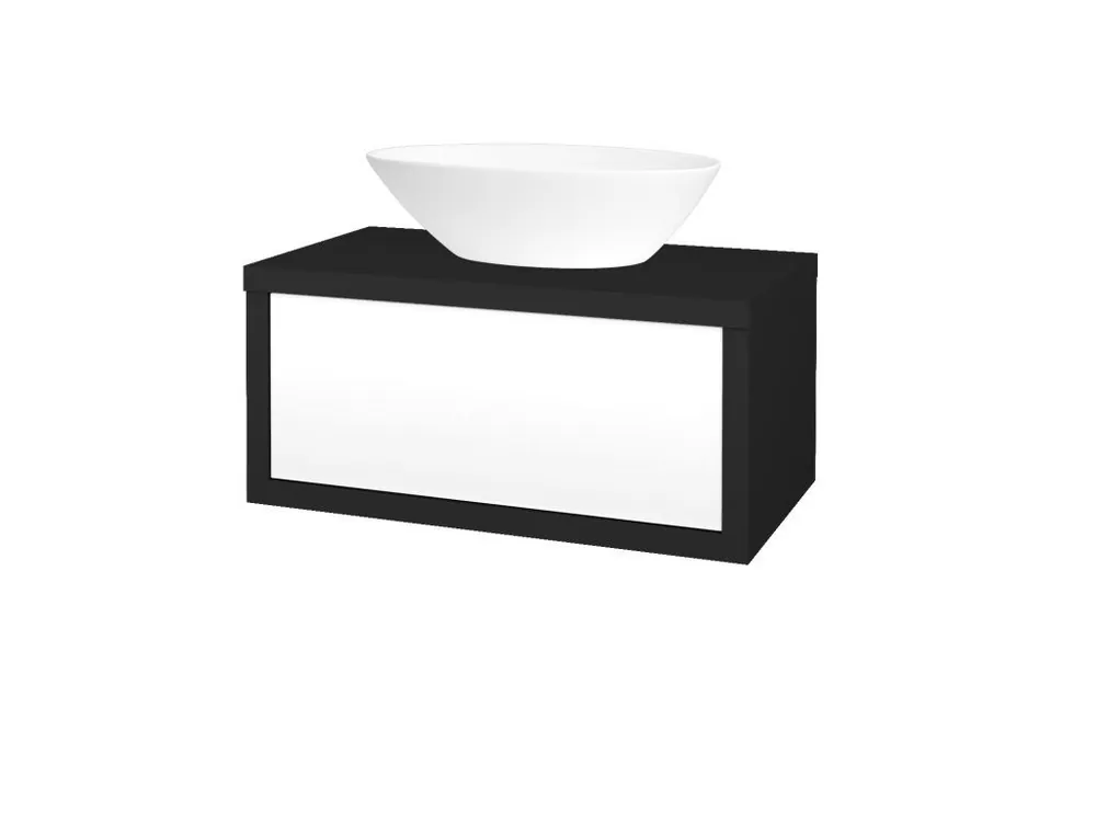 Akční Cena Koupelnová skříňka STORM SZZ 80 (umyvadlo Triumph) - L03 Antracit vysoký lesk / L01 Bílá vysoký lesk