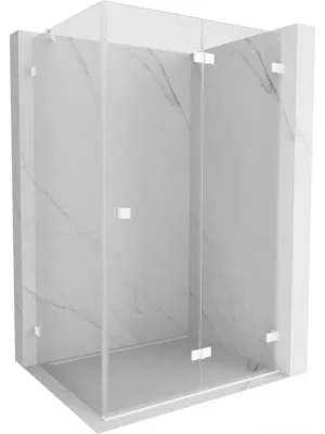 Akční Cena MEXEN/S - Lunar-F sprchový kout skládací dveře pravá 100 x 80, transparent, bílá 836-100-080-20-00-P