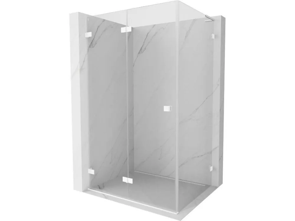 Značkový MEXEN/S - Lunar-F L sprchový kout skládací dveře levá 80 x 70, transparent, bílá 836L-080-070-20-00-L