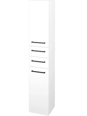 Značkový Vysoká skříň DOS SVD2Z2 35 - N01 Bílá lesk / Úchytka T06 / M01 Bílá mat / Levé