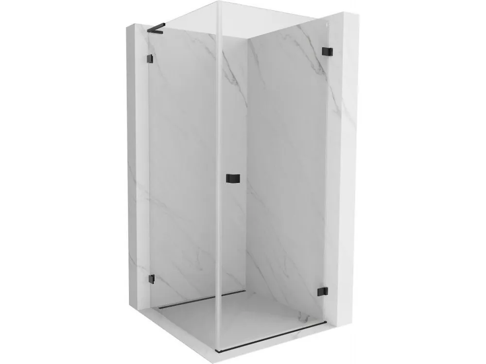 Akční Cena MEXEN/S - Lunar-B L sprchový kout dveře křídlové pravá 80 x 80, transparent, černá 832L-080-080-70-00-P