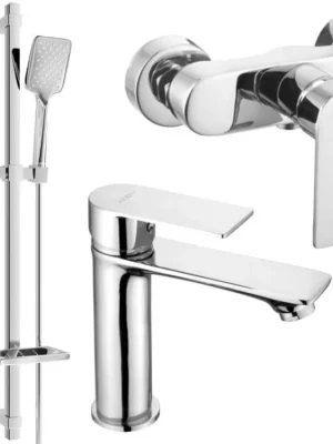 Nejlepší Volba MEXEN/S - Royo DQ62 Set umyvadlové a sprchové baterie s příslušenstvím, chrom 72204DQ62-00