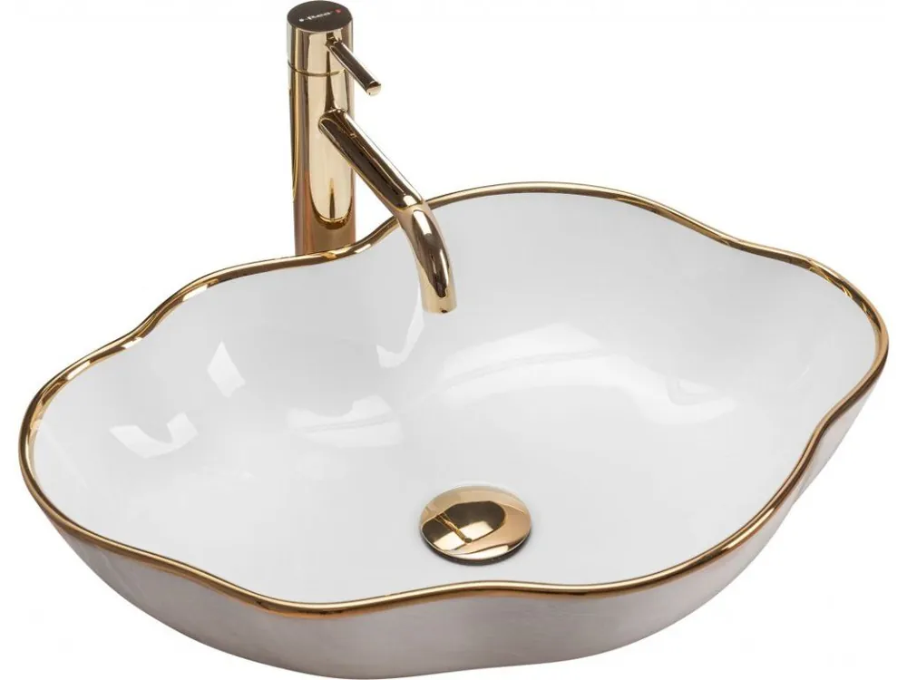 REA - Umyvadlo na desku Pearl Gold Edge REA-U0696 Sleva
