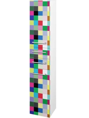 Značkový Vysoká skříň DOS SVD2Z2 35 - N01 Bílá lesk / Úchytka T03 / IND Individual / Pravé